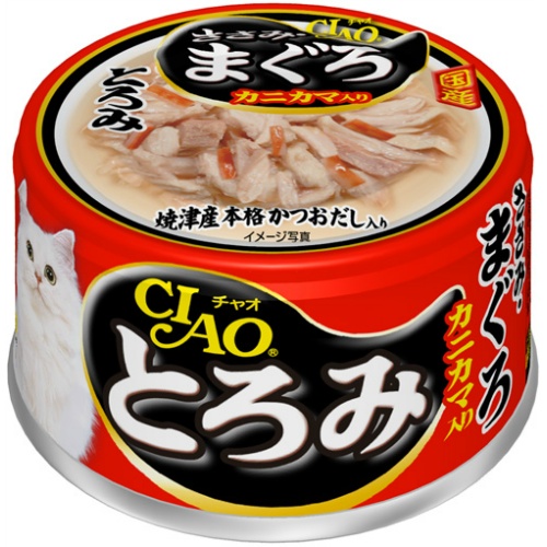 CIAO A 43 帶子濃湯 雞肉+吞拿魚+蟹柳棒 貓罐頭 80g x 24罐原箱優惠 