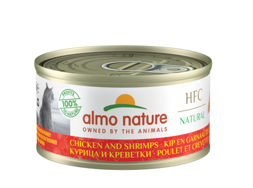 斷貨 可預訂預12月返貨 almo nature [9024] - HFC Natural - Chicken and Shrimps 鮮蝦雞肉 貓罐頭 70g