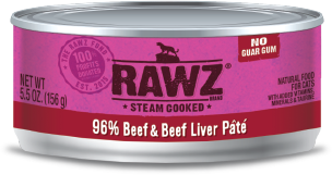 RAWZ 96% RZCB156 牛肉及牛肝肉醬全貓罐頭 156g