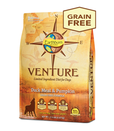 Earthborn Venture Duck Meal & Pumpkin 鴨肉+南瓜 低敏單一蛋白無穀物狗糧 25lb [VDP25]