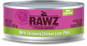 RAWZ 96% RZCC156 雞肉及雞肝肉醬全貓罐頭 156g x 24 罐原箱優惠 另送 CatWater pH Balance 貓貓飲用水 500ml 4支