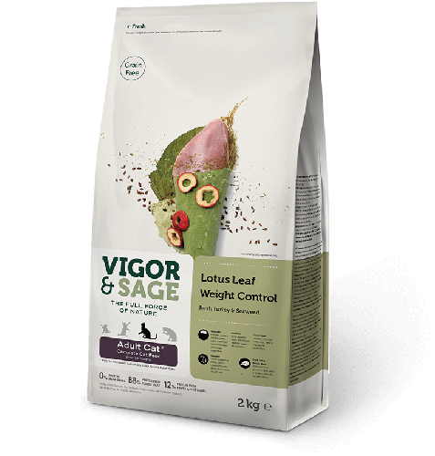 Vigor & Sage Lotus Leaf  Weight Control 荷葉減重成貓-火雞 2kg [17016] 送【韓寵】人蔘雞腿1隻