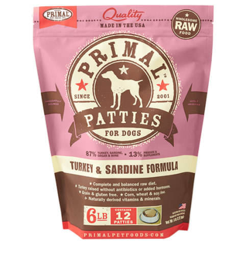 PRIMAL**急凍**鮮肉狗配方 - 火雞沙甸魚 6 lb