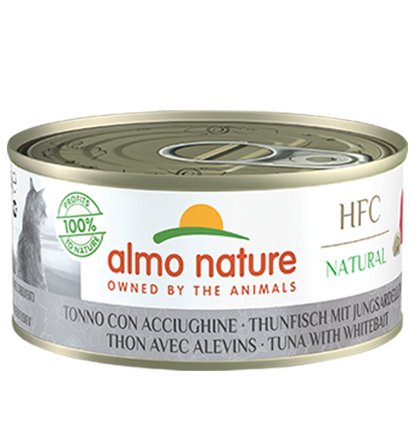 almo nature [5127] - HTC 150g大罐系列 Tuna w/ White Bait 吞拿魚+白飯魚貓罐頭 150g x 24罐原箱優惠