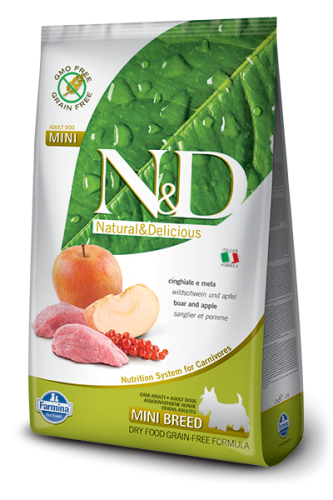 N&D BOAR & APPLE ADULT MINI 無穀物全犬配方 蘋果&野豬 (細粒) 02.5kg