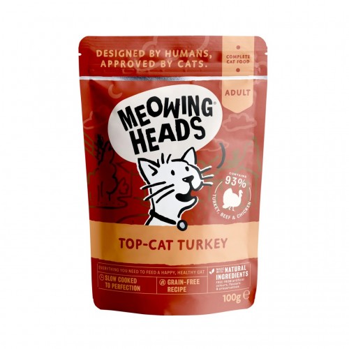 Meowing Heads [MHWT] - 無穀物Top-Cat Turkey 主食 貓濕包 100g