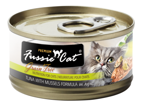 Fussie Cat FU-LBC 吞拿魚+青口(Mussels) 貓罐頭 80g x 24