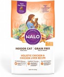 斷貨 可預訂未知返貨期 Halo - 室內貓無穀健美體態-雞肉及雞肝配方 貓乾糧 3lb [34024]