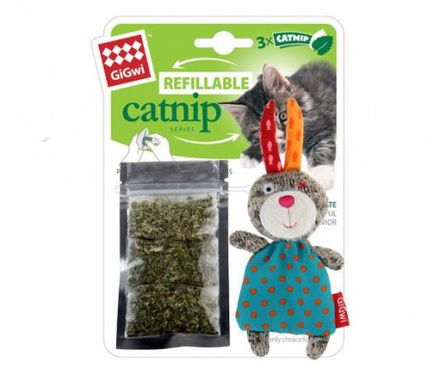 GiGwi Art7055 refillable catnip RABBIT 可替換貓草玩具系列 - 兔仔