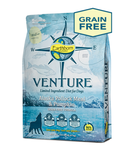 Earthborn Venture Alaska Pollock Meal & Pumpkin 阿拉斯加鱈魚+南瓜 低敏單一蛋白無穀物狗糧 25lb [VPP25]
