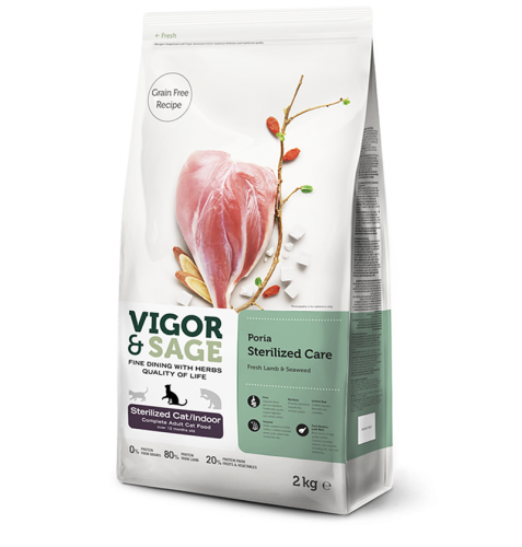 Vigor & Sage Lotus Leaf indoor/sterilized cat 荷葉室內/絕肓成貓-羊肉 2kg [17083] 送【韓寵】人蔘雞腿1隻