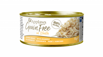 Applaws 無穀物系列 (1102) 雞胸肉&雞湯 貓罐頭 70g x 24罐原箱優惠
