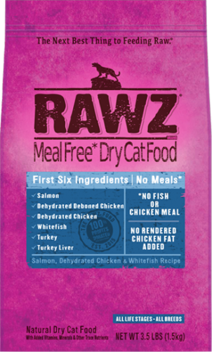 RAWZ 無穀物低溫烘焙 三文魚+脫水雞肉+白肉魚 貓糧 3.5LB [RAWZCF3]
