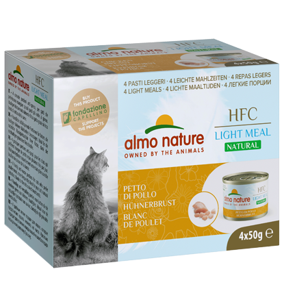 almo nature [554MEGA] - HFC Natural *Light Meal* - Chicken Breast 雞胸肉 健怡貓罐頭  4 x 50g (一盒4罐)