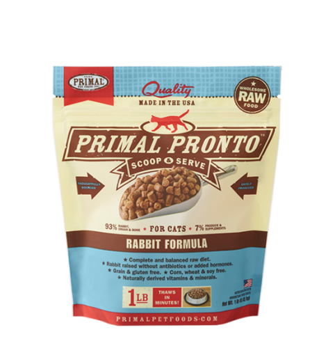 PRIMAL**急凍**鮮肉粒貓配方- 兔肉 1 lb