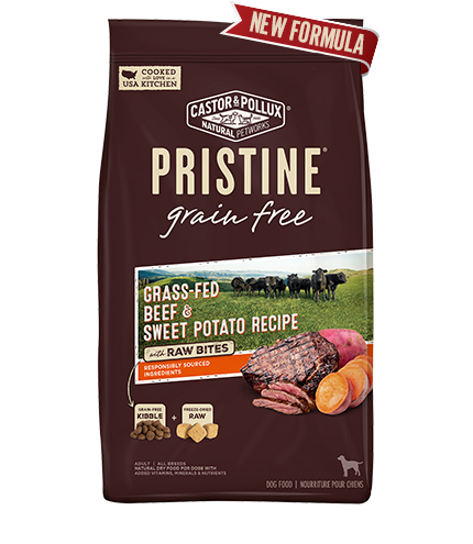 Pristine 無穀物全犬糧 草飼牛甜薯配方+凍乾生肉塊 04lb [52006]