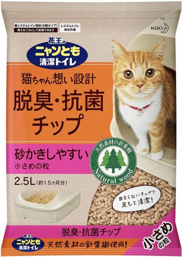 日本花王Kao 脫臭抗菌滲透式木貓砂 (小粒- 雙層貓砂盆專用) 2.5L