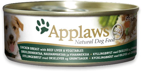Applaws [3006] 雞胸+牛肝+菜狗罐頭 156g