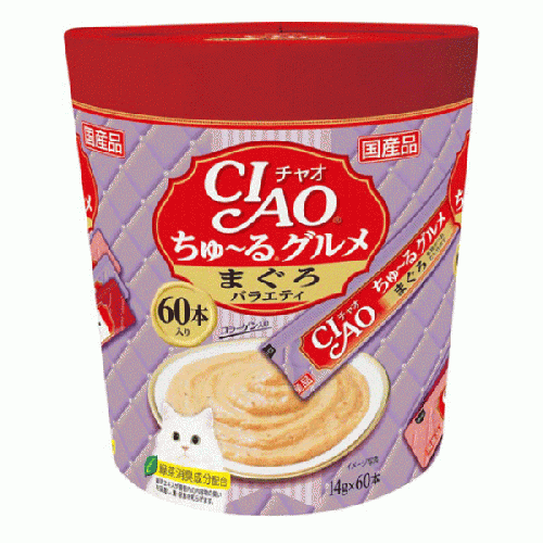 預訂 CIAO  SC-139「超奴」美食 吞拿魚PARTY  3種味 (60本 / 桶裝)