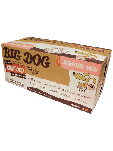 Big Dog 急凍狗糧皮膚護理(Sensitive Skin)配方 3kg ( 12件x 250g ) 