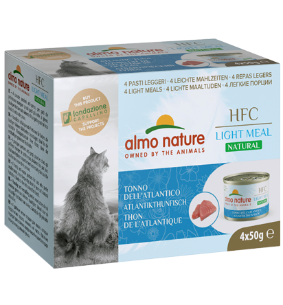 almo nature [550MEGA] - HFC Natural *Light Meal* - Atlantic Ocean Tuna 大西洋(吞拿魚) 健怡貓罐頭  4 x 50g (一盒4罐)