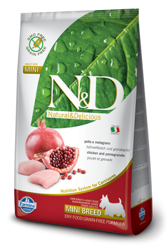 N&D CHICKEN & POMEGRANATE ADULT MINI 無穀物全犬配方 石榴&雞肉 (細粒) 07kg
