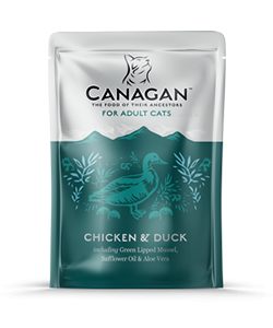 Canagan 原之選 鮮肉主食滋味包 成貓-雞肉+鴨肉 85g x 8包原箱優惠 