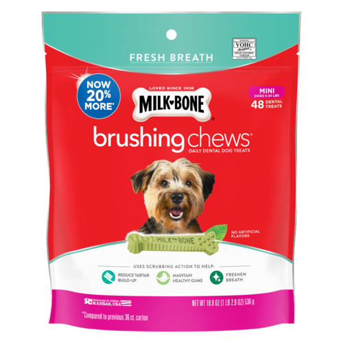 Milk Bone Brushing Chews 清潔牙齒骨 迷你犬 (5-24磅/ 48支)