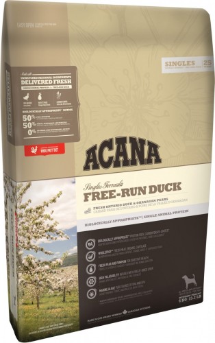 ACANA Singles Free-Run Duck 傳承 單一蛋白 放養鴨 犬糧 02kg [ADFD2K]