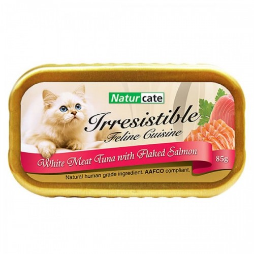 Naturcate [NC85-5] 白肉吞拿魚+三文魚絲 貓罐頭 85g x10罐原箱優惠