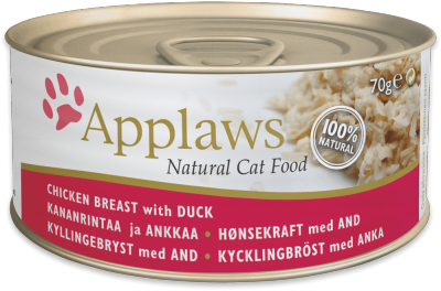 Applaws 愛普士 - 貓罐頭 156g - 雞胸肉+鴨肉 x 24罐原箱優惠