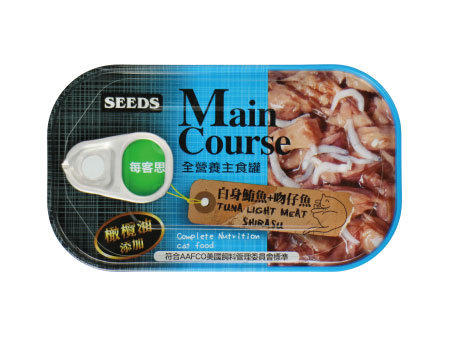 SEEDS Main Couse MC02 白身鮪魚+吻仔魚 貓罐頭 115g  x 24 罐原箱優惠