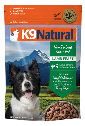 K9 Natural [K9-L 500]- 冷凍脫水狗乾糧 - 羊肉盛宴配方 500g