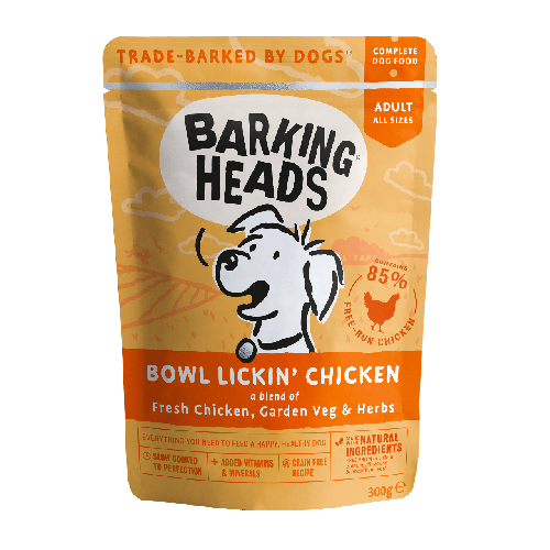 Barking Heads [BHWC] - 無穀物Bowl Lickin' Chicken (雞肉) 主食濕包 300g (橙) x 10包原箱優惠