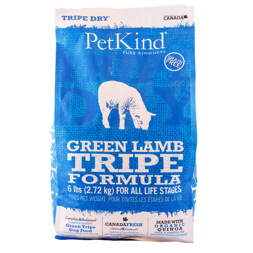 PetKind Green Lamb Tripe 無穀物 羊草胃及火雞 配方狗糧 14lb (淺藍)