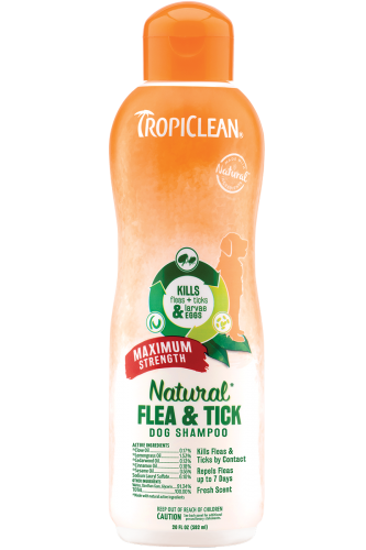 TropiClean [FT2573] - 純天然袪/防蚤洗毛液 加強配方(紅標) 20oz/592ml (全犬種適用)