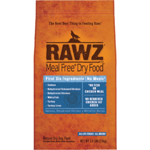 RAWZ 無穀物低溫烘焙 脫水雞肉+白魚肉 狗乾糧 20LB (橙底藍) [RAWZDF20]