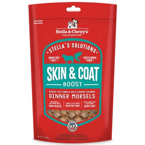 Stella & Chewy's *功能配方*凍乾脫水狗糧 [SC125] Stella’s Solutions *Skin & Coat Boost* 有助皮毛健康 -草飼羊及野生捕撈三文魚配方- 13oz (狗用-紅袋)