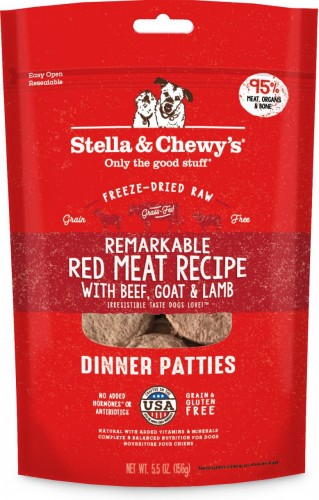 Stella & Chewy's 凍乾脫水狗糧 SC106 Freeze Dried Dinner Patties for dog - 牛肉,山羊及羊肉配方 05.5oz