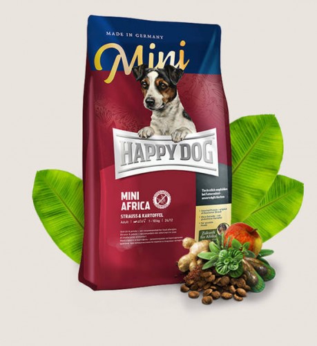 Happy Dog 小型犬非洲鴕鳥肉無穀物配方狗糧 Mini Africa 04kg [60121]