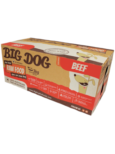 Big Dog 急凍狗糧牛配方 3kg ( 12件x 250g ) 