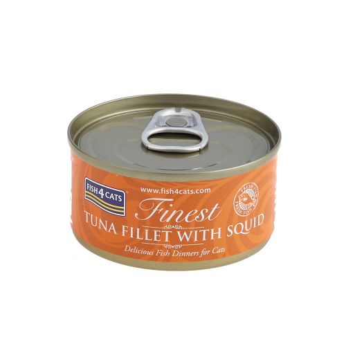 Fish4Cats CTW059 吞拿魚塊及魷魚貓罐頭 70g x 10罐原條優惠